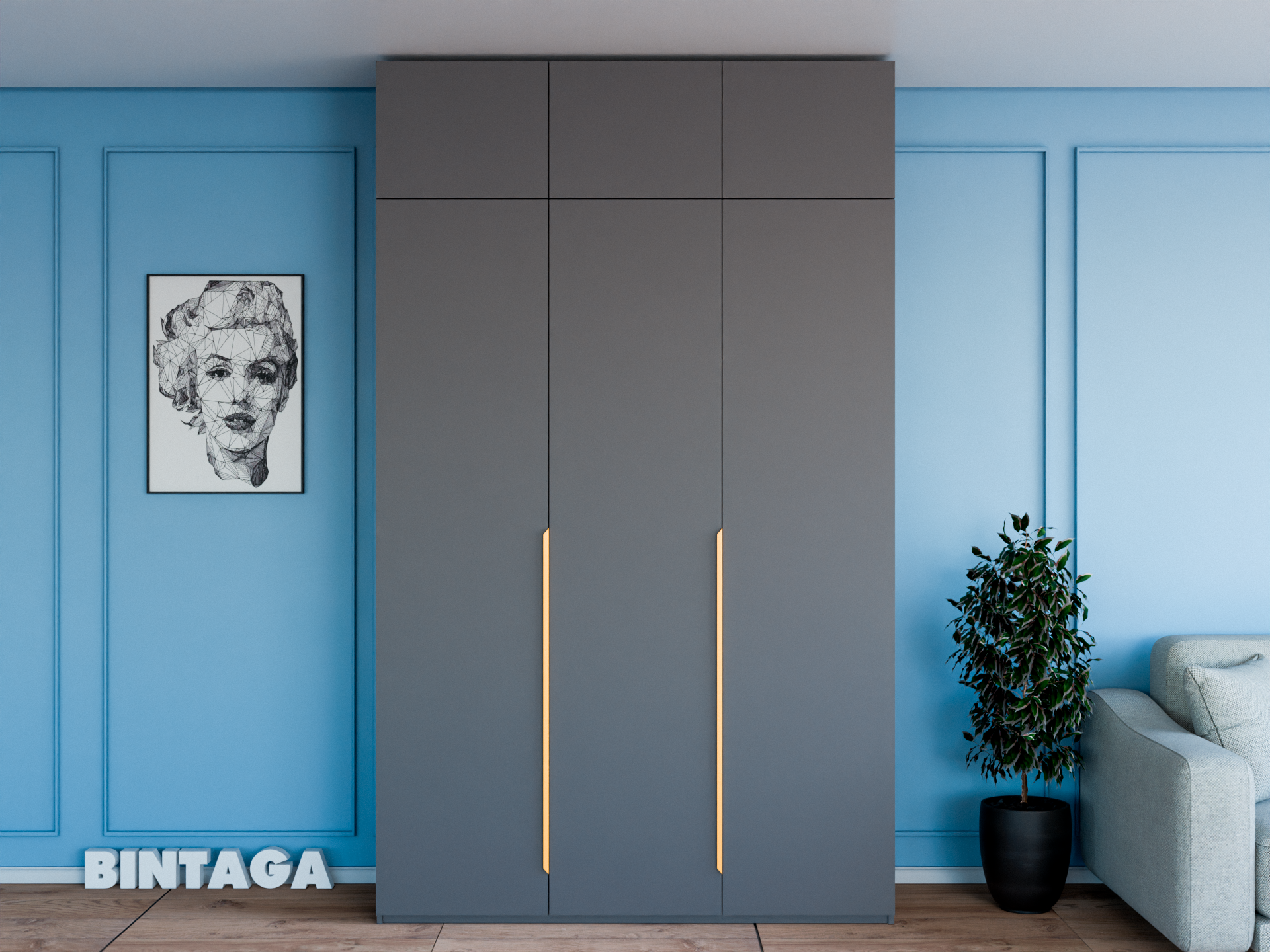 Пакс Альхейм 23 grey (gold) ИКЕА (IKEA) изображение товара